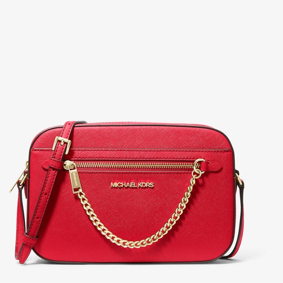 NWT Michale Kors Jet Set Large Saffiano Leather Crossbody Bag - Picture 2 of 9